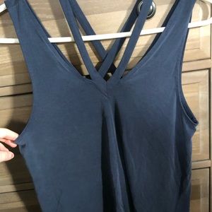 Navy blue flowy top